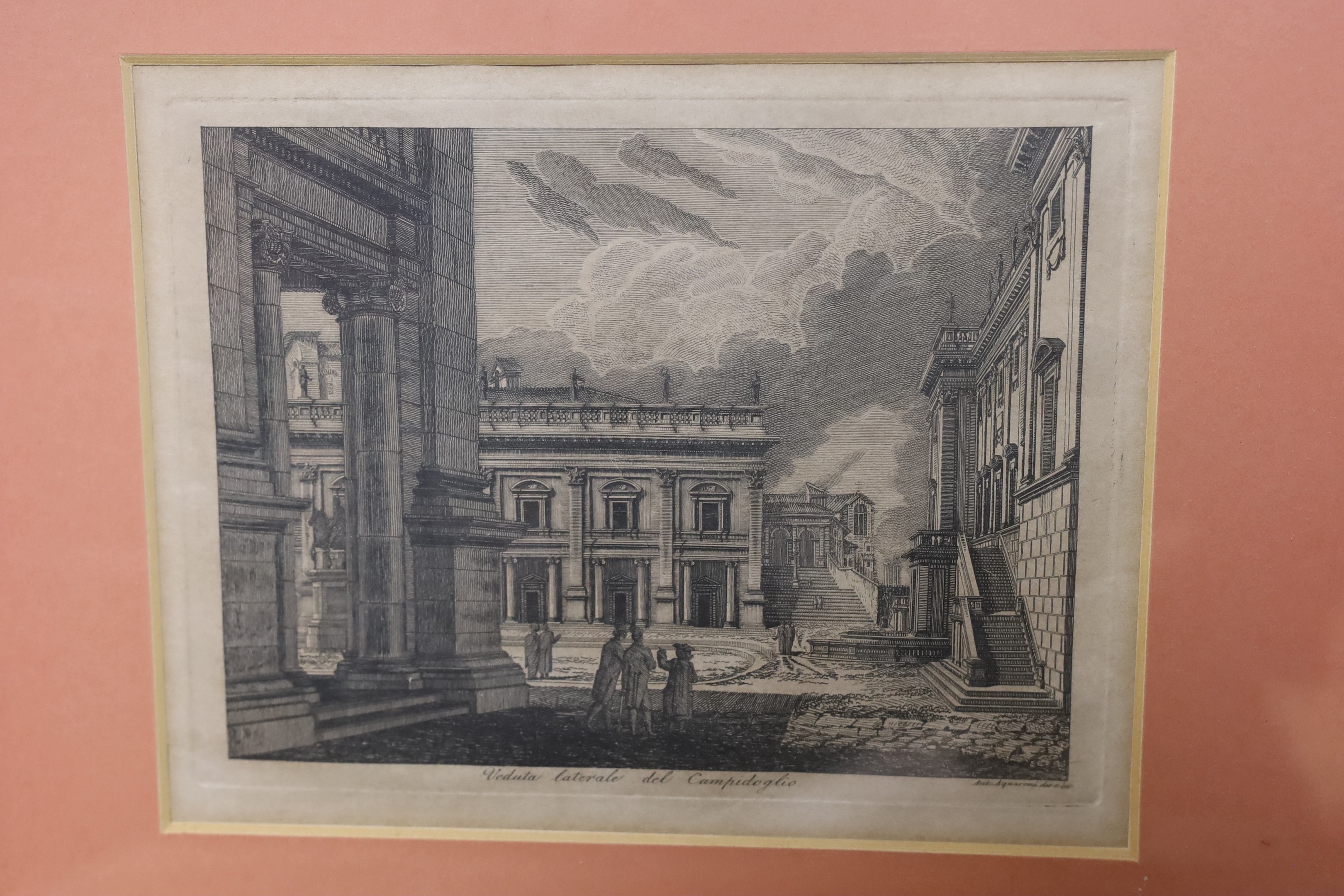 18th century Italian School, seven assorted engravings, Topographical views, largest 22 x 28cm